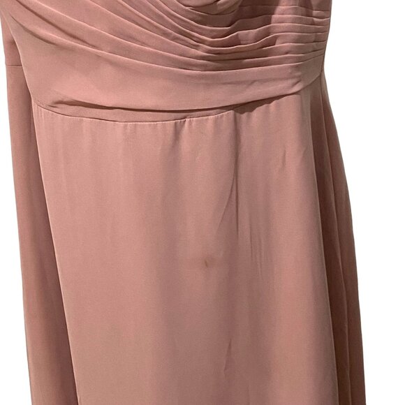 Azazie Bridesmaid Dress Size C Dusty Pink Maxi Classic Feminine Fairy Romantic - Picture 4 of 10